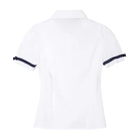 French Toast Little & Big Kid Girls Short Sleeve Embellished Blouse