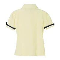 French Toast Little & Big Kid Girls Short Sleeve Embellished Blouse