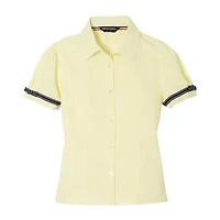 French Toast Little & Big Kid Girls Short Sleeve Embellished Blouse