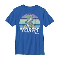 Yoshi Little & Big Kid Boys Crew Neck Short Sleeve Slim Fit Super Mario Graphic T-Shirt