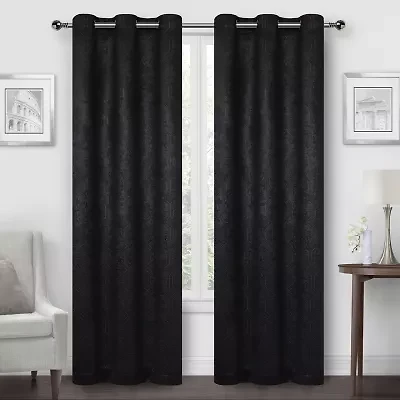 Regal Home Geo Lattice Grommet Top Energy Saving Embossed Blackout Set of 2 Curtain Panel