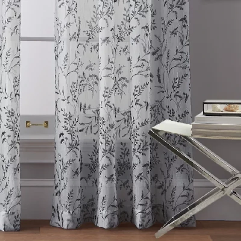 CHF Santa Barbara Rod Pocket Sheer Single Curtain Panel