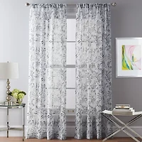 CHF Santa Barbara Rod Pocket Sheer Single Curtain Panel
