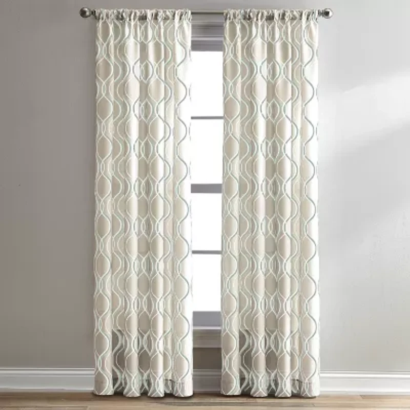 CHF Morocco Rod Pocket Light-Filtering Single Curtain Panel