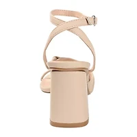 Journee Collection Shillo Womens Round Open Toe Block Heel Pumps