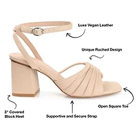 Journee Collection Shillo Womens Round Open Toe Block Heel Pumps