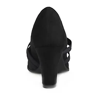 Journee Collection Loren Womens Round Stacked Heel Pumps
