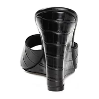 Journee Collection Vivvy Womens Round Open Toe Wedge Heel Pumps