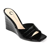 Journee Collection Vivvy Womens Round Open Toe Wedge Heel Pumps