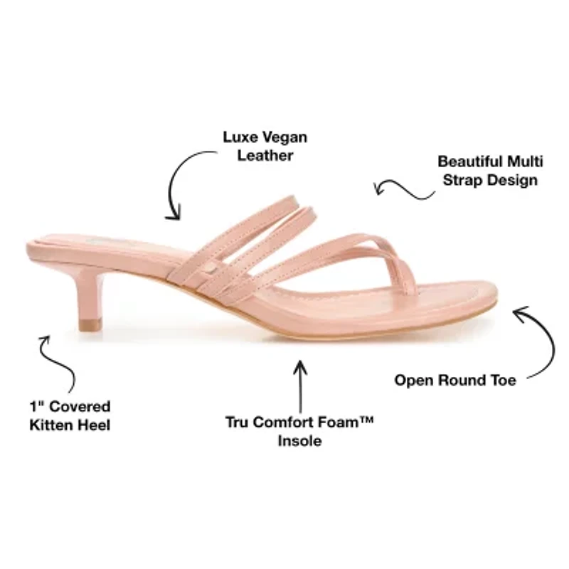 Journee Collection Lettie Womens Open Toe Kitten Heel Pumps
