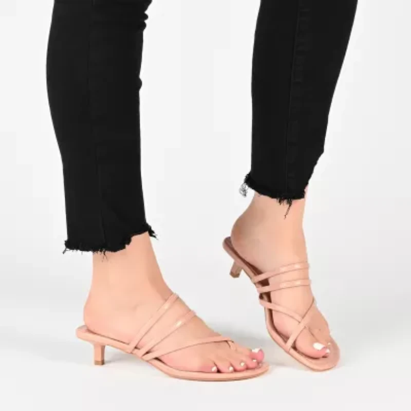 Journee Collection Lettie Womens Open Toe Kitten Heel Pumps