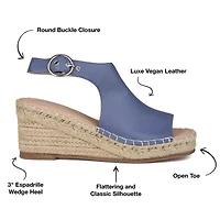 Journee Collection Womens Crew Wedge Sandals
