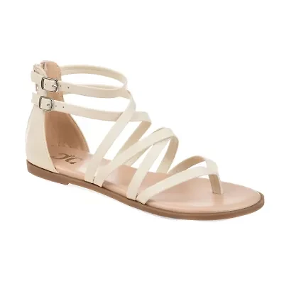 Journee Collection Womens Zailie Criss Cross Strap Flat Sandals
