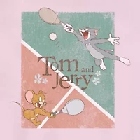 Pickle Ball Oversized Tee Womens Crew Neck Short Sleeve Tom and Jerry Juniors Graphic T-Shirt