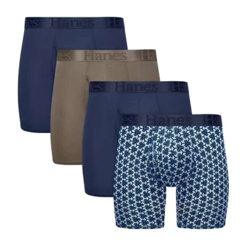 Hanes Supersoft Bonus Pack Mens 4 Boxer Briefs Uo2bd4