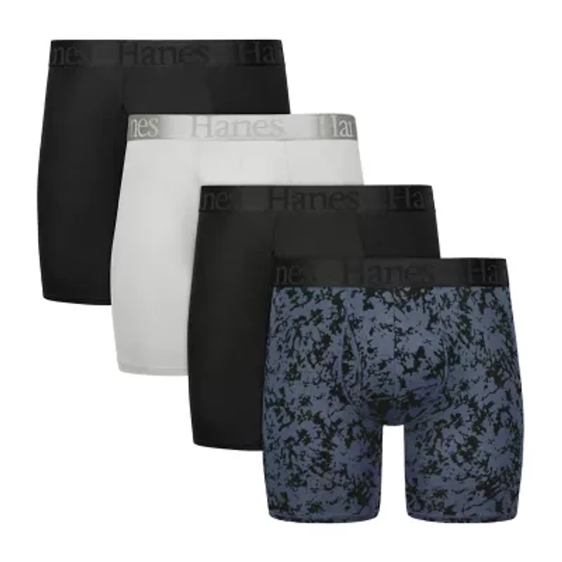 Hanes Supersoft Bonus Pack Mens 4 Boxer Briefs Uo2bd4