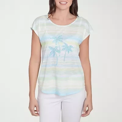 Hearts Of Palm Womens Scoop Neck Short Sleeve T-Shirt