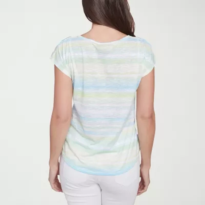 Hearts Of Palm Womens Scoop Neck Short Sleeve T-Shirt