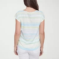 Hearts Of Palm Womens Scoop Neck Short Sleeve T-Shirt