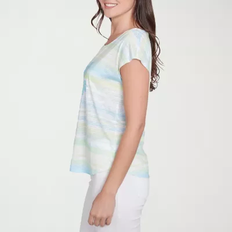 Hearts Of Palm Womens Scoop Neck Short Sleeve T-Shirt