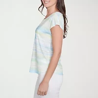 Hearts Of Palm Womens Scoop Neck Short Sleeve T-Shirt