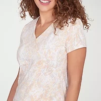 Hearts Of Palm Womens V Neck Short Sleeve T-Shirt