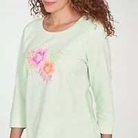 Hearts Of Palm Womens Crew Neck 3/4 Sleeve T-Shirt