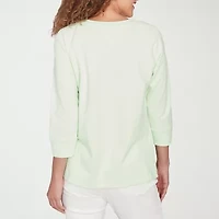 Hearts Of Palm Womens Crew Neck 3/4 Sleeve T-Shirt