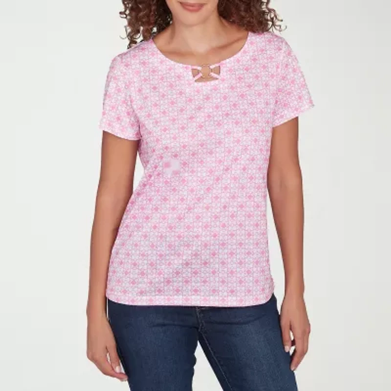 Hearts Of Palm Womens Crew Neck Short Sleeve T-Shirt