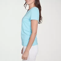 Hearts Of Palm Womens Split Crew Neck Short Sleeve T-Shirt