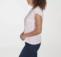 Hearts Of Palm Womens Split Crew Neck Short Sleeve T-Shirt