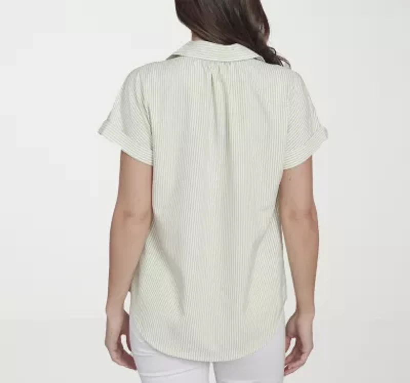 Hearts Of Palm Womens Short Sleeve Blouse