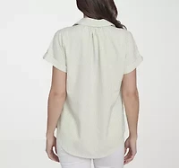 Hearts Of Palm Womens Short Sleeve Blouse