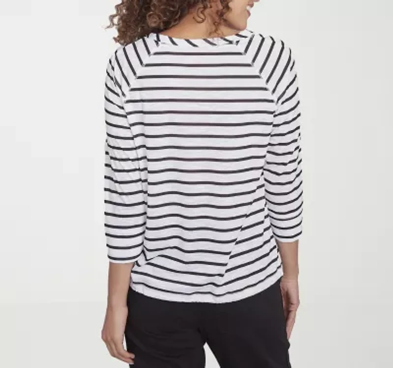 Hearts Of Palm Womens Crew Neck 3/4 Sleeve T-Shirt