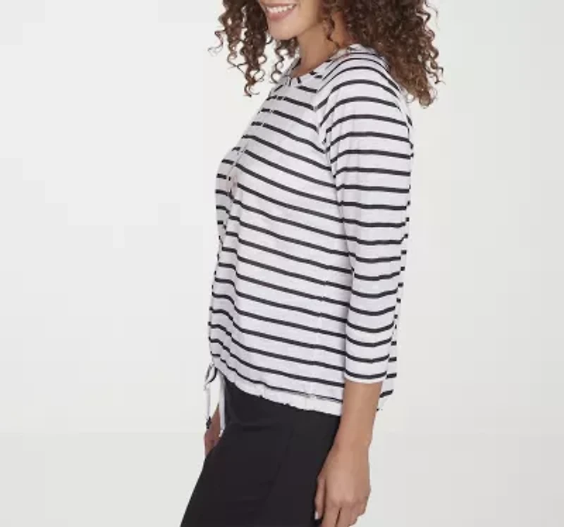 Hearts Of Palm Womens Crew Neck 3/4 Sleeve T-Shirt