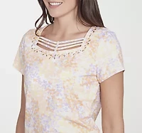 Hearts Of Palm Womens Square Neck Short Sleeve T-Shirt