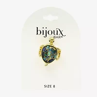 Bijoux Bar Gold Tone Turtle Womens Abalone Cocktail Ring