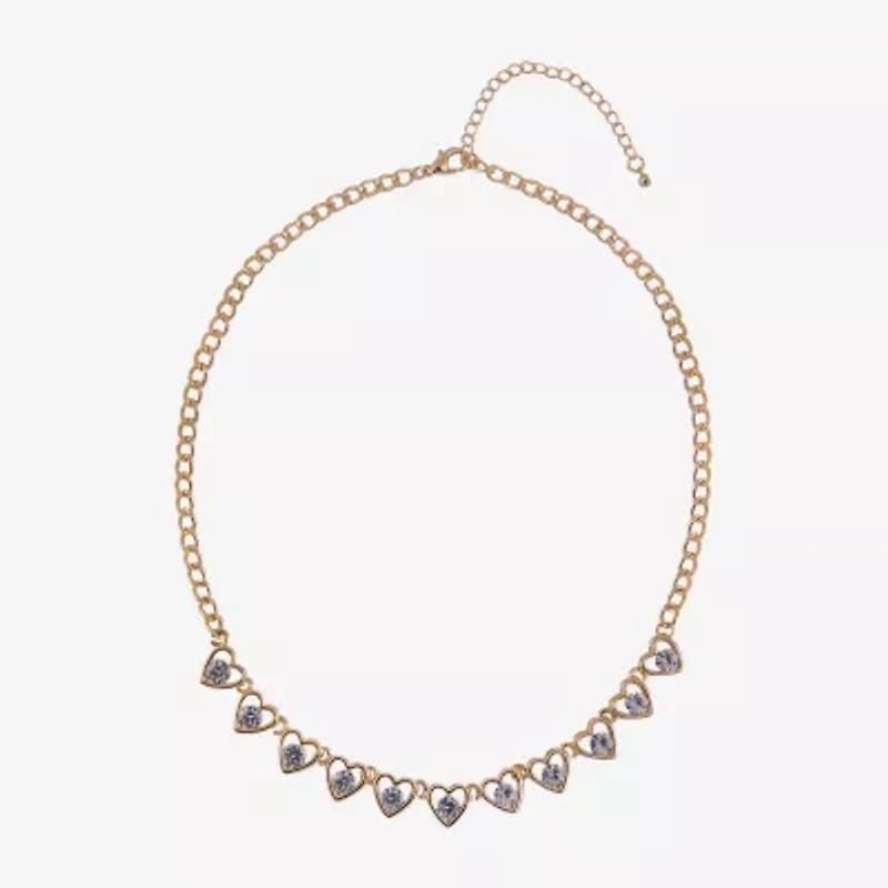 Arizona Gold Tone Frontal Womens 16 Inch Link Necklace