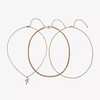 Arizona Gold Tone Snake Womens Glass 3-pc. Necklace Set
