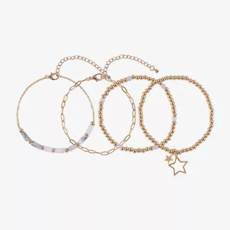Arizona Gold Tone Womens 4-pc. Bracelet Set