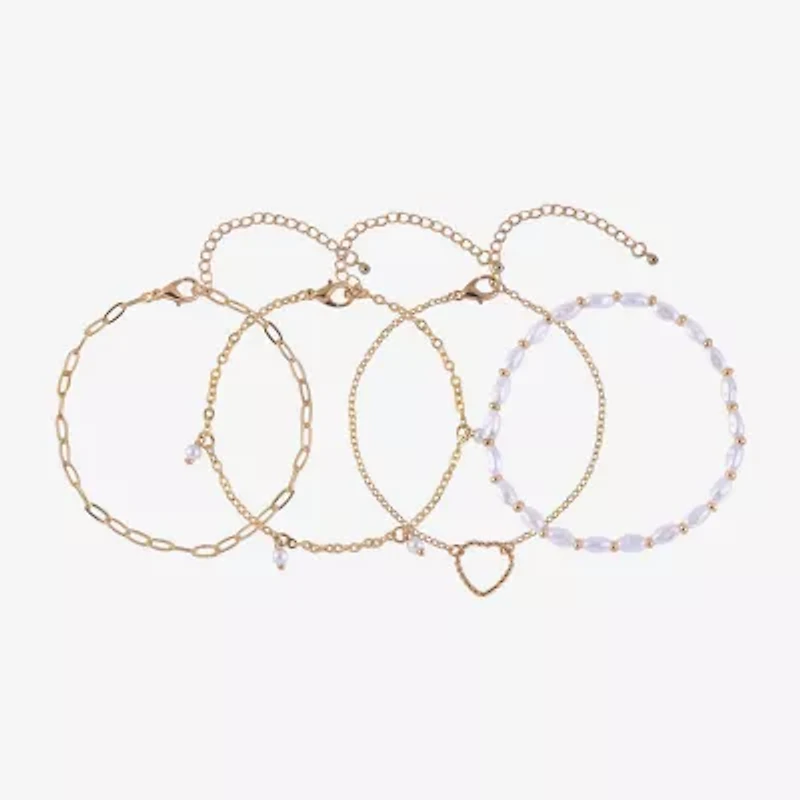 Arizona Gold Tone Womens 4-pc. Bracelet Set