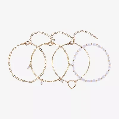 Arizona Gold Tone Womens 4-pc. Bracelet Set