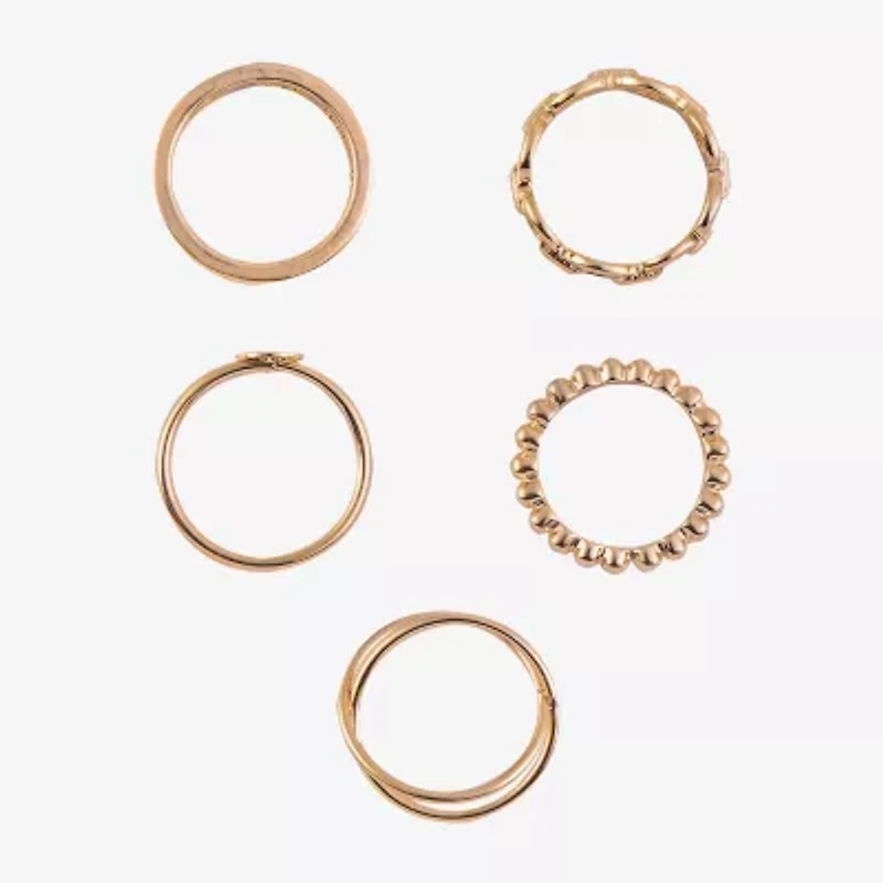 Arizona Gold Tone Womens Butterfly Delicate Ring Set