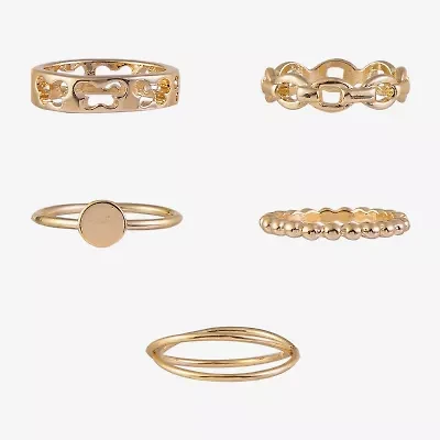 Arizona Gold Tone Womens Butterfly Delicate Ring Set