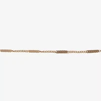 Arizona Gold Tone Chain Womens 9 Inch Curb Ankle Bracelet