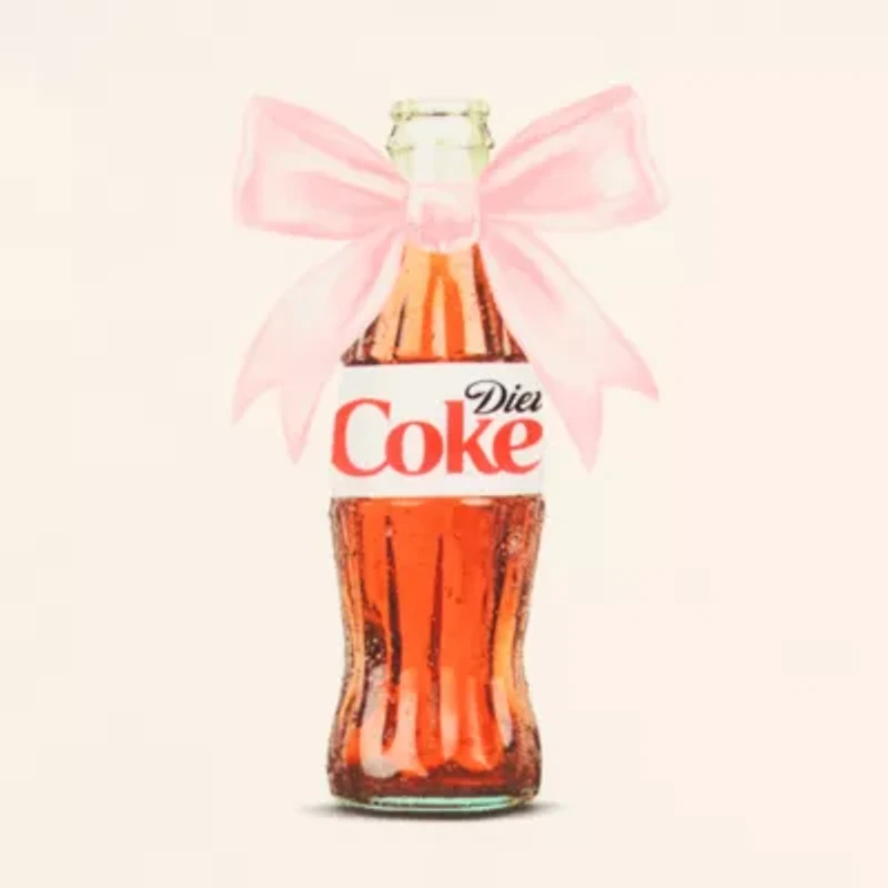 Diet Coke Bow Oversized Womens Crew Neck Short Sleeve Juniors Graphic T-Shirt