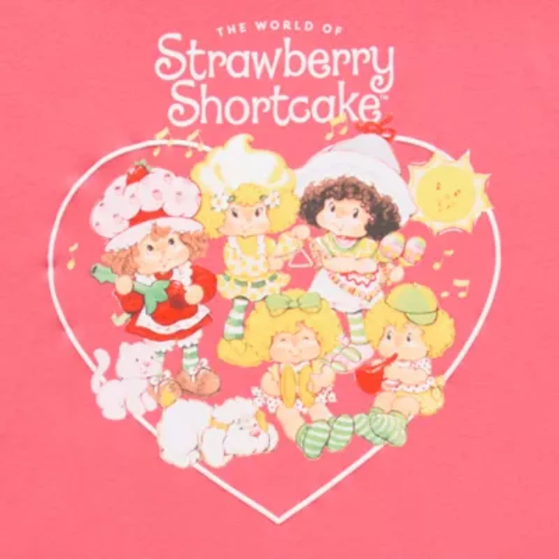 Strawberry Shortcake Oversized Womens Crew Neck Short Sleeve Juniors Graphic T-Shirt
