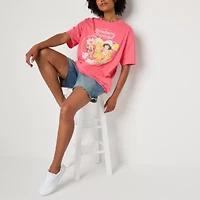 Strawberry Shortcake Oversized Womens Crew Neck Short Sleeve Juniors Graphic T-Shirt