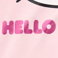 Womens Crew Neck Long Sleeve Embroidered Hello Kitty Juniors Sweatshirt