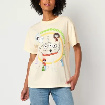 Pixar Main Character Energy Boyfriend Tee Womens Crew Neck Short Sleeve Oversized Juniors Graphic T-Shirt
